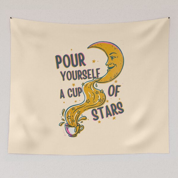 Item preview, Pour Yourself a Cup of Stars Cozy Art vintage Celestial Illustration designed and sold by DailyVines.