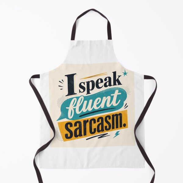 Item preview, I Speak Fluent Sarcasm Teal Mustard Speech Bubble Funny Quote designed and sold by Leogasup.