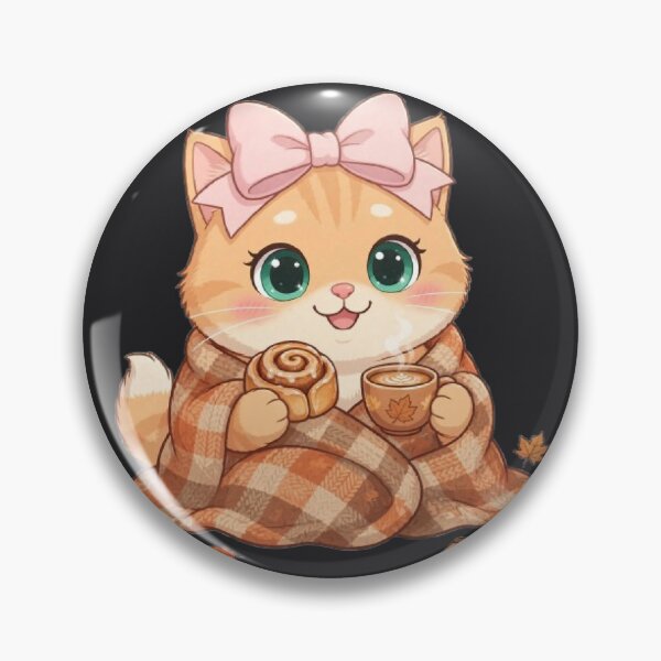 Item preview, Cozy Fall Cinnamon Roll Cat Coffee Blanket designed and sold by Moody Vibes Studio.