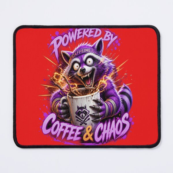 Item preview, Powered by Coffee & Chaos - Caffeinated Trash Panda Graphic-#CoffeeAndChaos # designed and sold by mo-carnival.