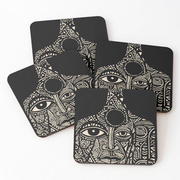 Item preview, Guardian Pick – Tribal Mask, Sacred Pick & Geometric Illustration designed and sold by twosoulsinc.