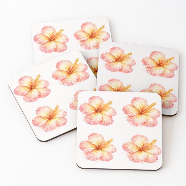 Item preview, Single Summer Coral Hibiscus | Watercolor Tropical Floral Art | Botanical Flower Illustration designed and sold by IamNolmo.