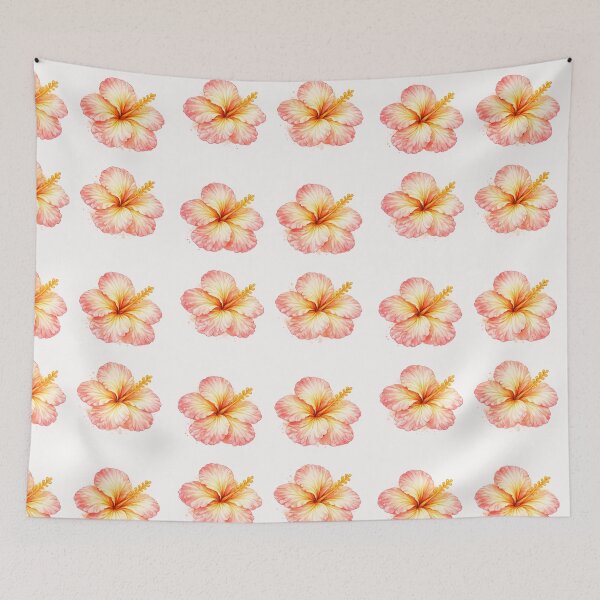 Item preview, Single Summer Coral Hibiscus | Watercolor Tropical Floral Art | Botanical Flower Illustration designed and sold by IamNolmo.
