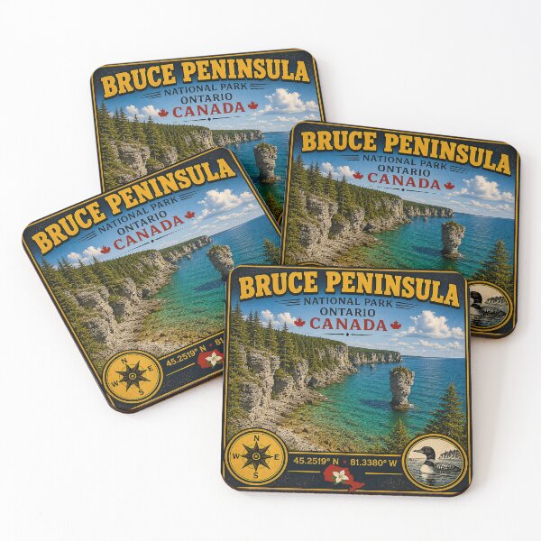 Item preview, Bruce Peninsula National Park Vintage Travel Sticker | Ontario Coastal Adventure designed and sold by naturalsurvival.