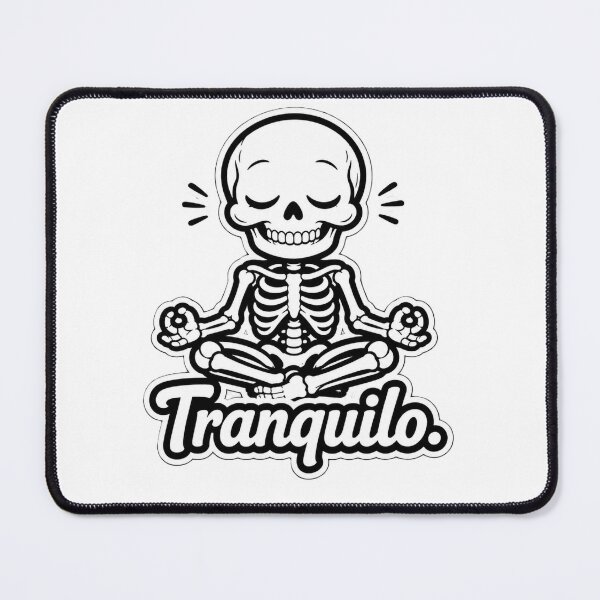 Item preview, Cute Meditating Skeleton Sticker – "Tranquilo." Funny Spanish Kawaii Skull Meditation Zen Vinyl Decal designed and sold by SkeletonMood.