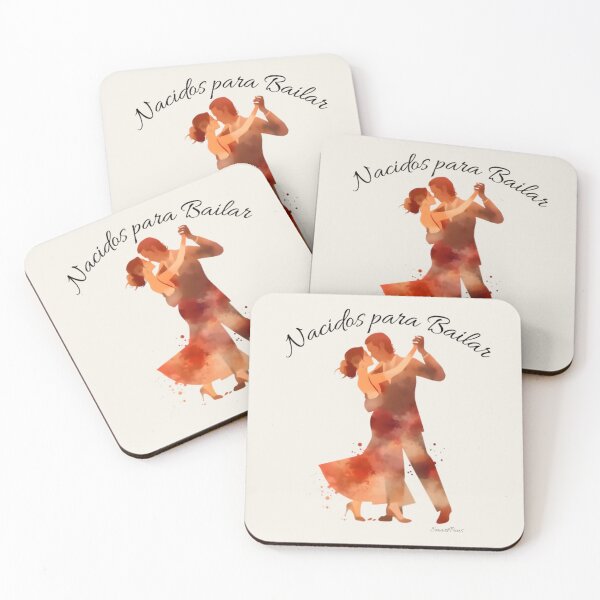 Item preview, Nacidos para Bailar – Elegant Salsa Dance Couple Watercolor Illustration, Passionate Latin Dancers Silhouette, Romantic Ballroom Tango Art Sticker designed and sold by SmartPuns.