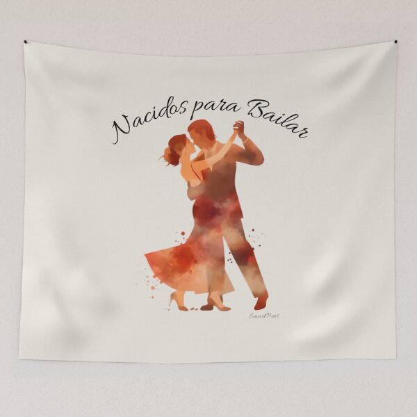 Item preview, Nacidos para Bailar – Elegant Salsa Dance Couple Watercolor Illustration, Passionate Latin Dancers Silhouette, Romantic Ballroom Tango Art Sticker designed and sold by SmartPuns.