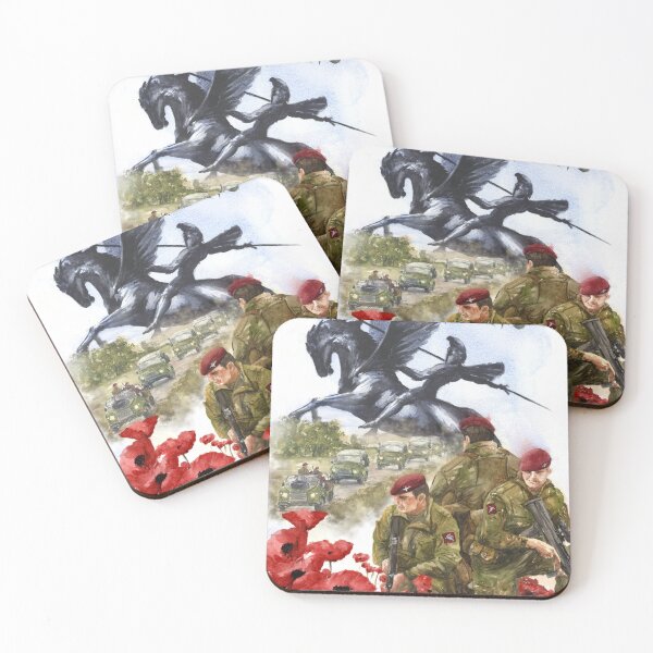 Item preview, British Airborne Parachute Regiment Watercolor Tribute Art designed and sold by OnHeathAndMoor.