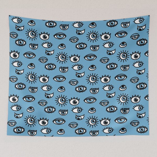 Item preview, Eyes Pattern - Blue Background designed and sold by Heather H Designs .