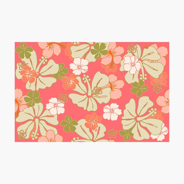 Item preview, Vintage Pua Aloalo - Green and Pink designed and sold by Hānau Hou.