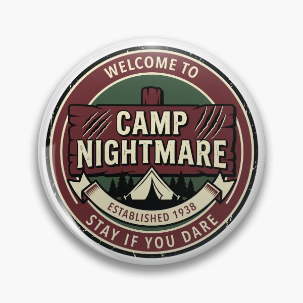 Item preview, Camp Nightmare Vintage Horror Camp Sign designed and sold by Weasel Graphix.