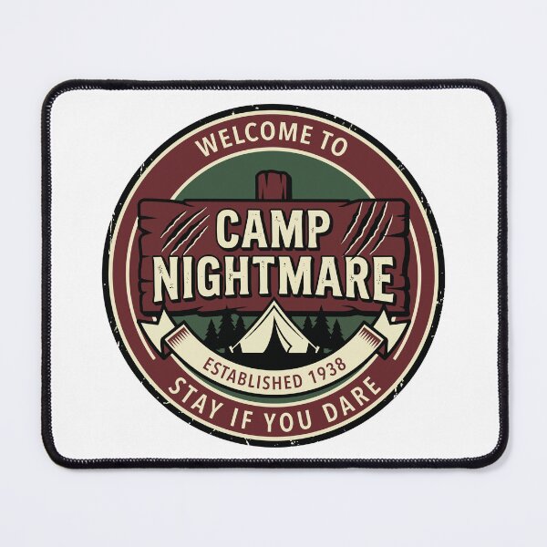 Item preview, Camp Nightmare Vintage Horror Camp Sign designed and sold by Weasel Graphix.