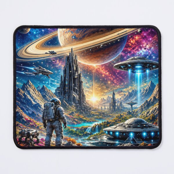 Item preview, Vibrant sci fi space adventure art designed and sold by urbanshop7.