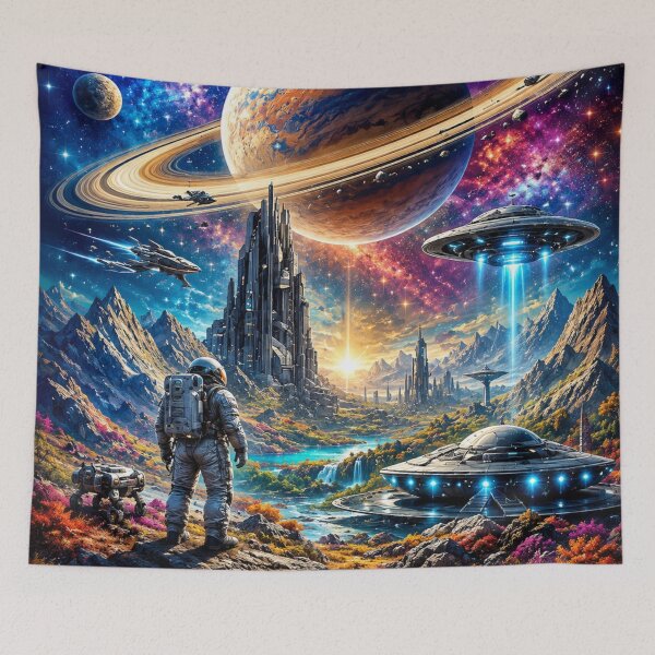 Item preview, Vibrant sci fi space adventure art designed and sold by urbanshop7.