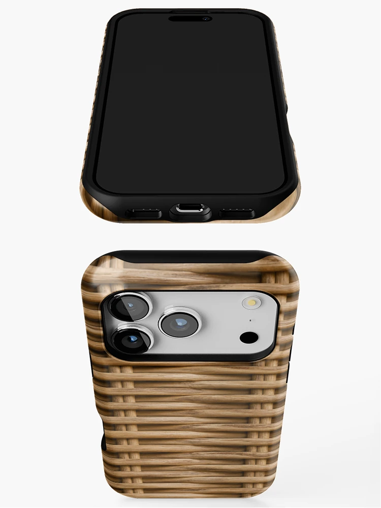 Thumbnail 3 of 4, iPhone Case, Wicker Texture | Rustic Rattan Weave Pattern designed and sold by GSizzle1.