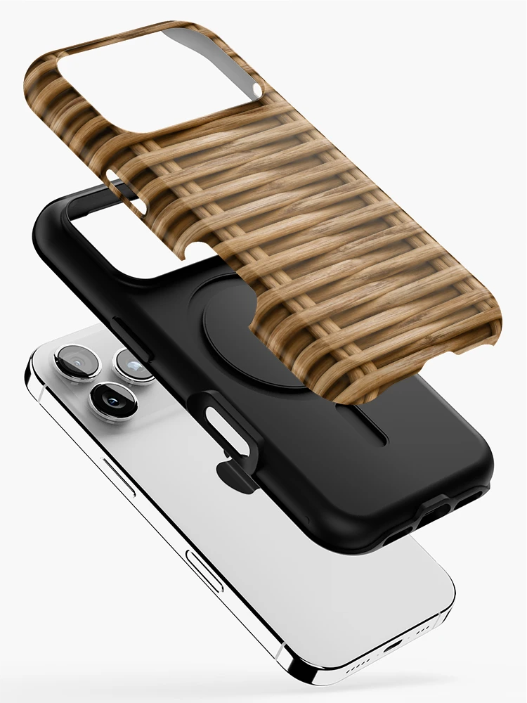 Thumbnail 2 of 4, iPhone Case, Wicker Texture | Rustic Rattan Weave Pattern designed and sold by GSizzle1.