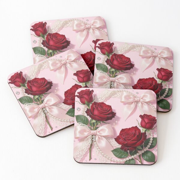 Item preview, Romantic Red Roses with Satin Bows designed and sold by CooksCreators.