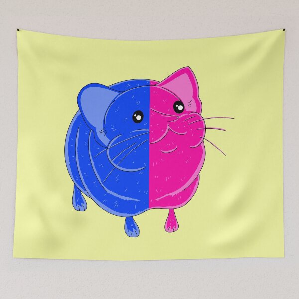 Item preview, Elephant Shrew Splint Pink And Blue with yellow background  designed and sold by missmann.