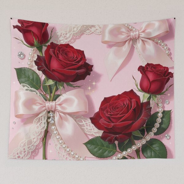 Item preview, Romantic Red Roses with Satin Bows designed and sold by CooksCreators.