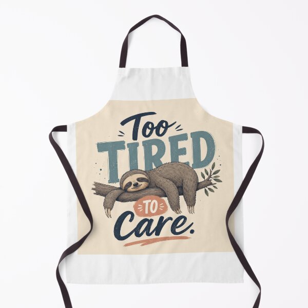 Item preview, Too Tired To Care Sleeping Sloth Branch Funny Quote Art designed and sold by Leogasup.