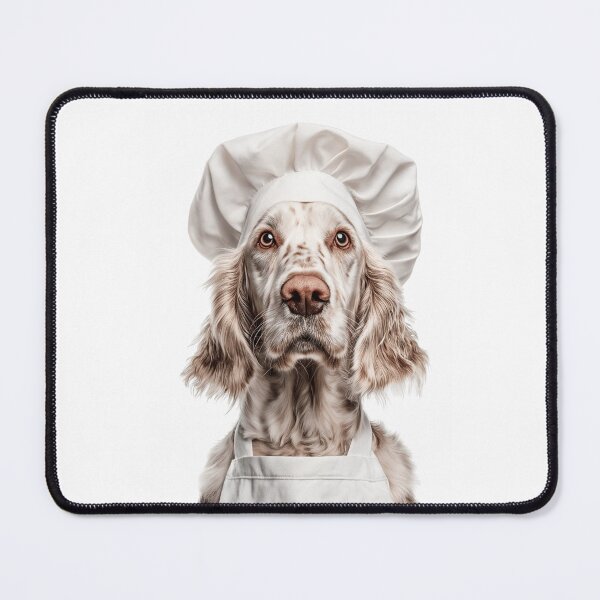 Item preview, English Setter Chef Dog Funny Cooking Apron Hat Cute Pet Portrait designed and sold by LazyOwlStore.