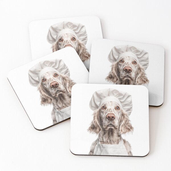 Item preview, English Setter Chef Dog Funny Cooking Apron Hat Cute Pet Portrait designed and sold by LazyOwlStore.