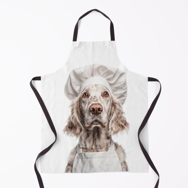 Item preview, English Setter Chef Dog Funny Cooking Apron Hat Cute Pet Portrait designed and sold by LazyOwlStore.