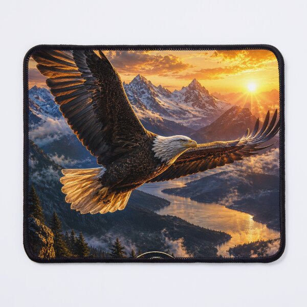 Item preview, Majestic Eagle Over Mountain Peaks designed and sold by RabeART.