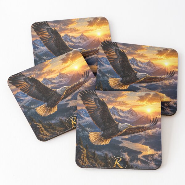 Item preview, Majestic Eagle Over Mountain Peaks designed and sold by RabeART.