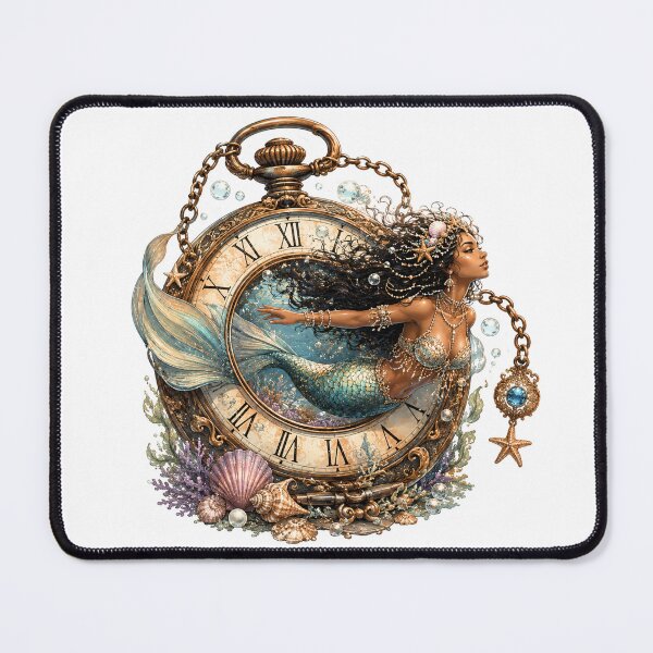 Item preview, Mermaid of Time Sticker | Fantasy Pocket Watch Mermaid designed and sold by Edenglow Prints & Peculiars.