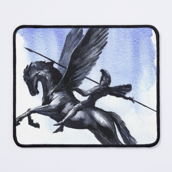 Item preview, Airborne Pegasus and Bellerophon Watercolor Art designed and sold by OnHeathAndMoor.