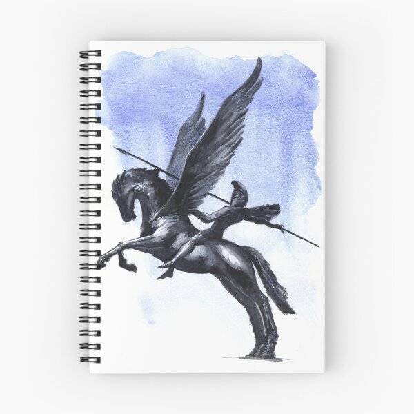 Item preview, Airborne Pegasus and Bellerophon Watercolor Art designed and sold by OnHeathAndMoor.
