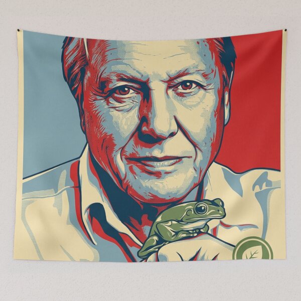 Item preview, David Attenborough Original Custom Vintage Movie Poster Wall Painting Art designed and sold by Cool Robot Bro..