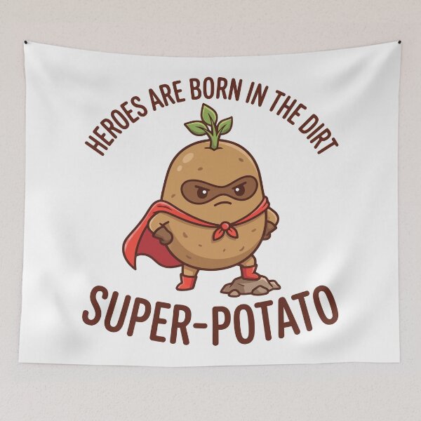 Item preview, Super Potato Heroes Are Born In The Dirt Funny Vegetable designed and sold by Amir Faysal.