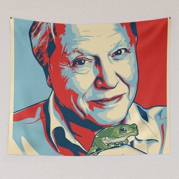 Item preview, David Attenborough Original Custom Vintage Movie Poster Wall Painting Art designed and sold by Cool Robot Bro..