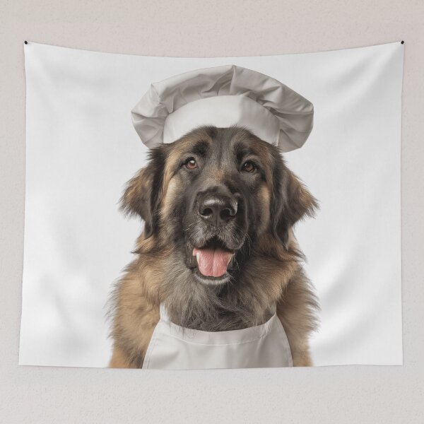 Item preview, Leonberger Chef Dog Funny Cooking Apron Hat Cute Pet Portrait designed and sold by LazyOwlStore.