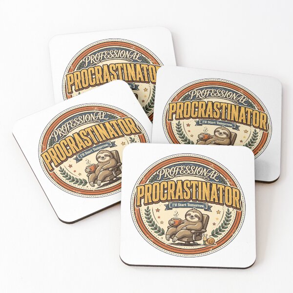 Item preview, Professional Procrastinator | Funny Vintage Badge Retro T-Shirt & Sticker designed and sold by Pixel Alchemy1.