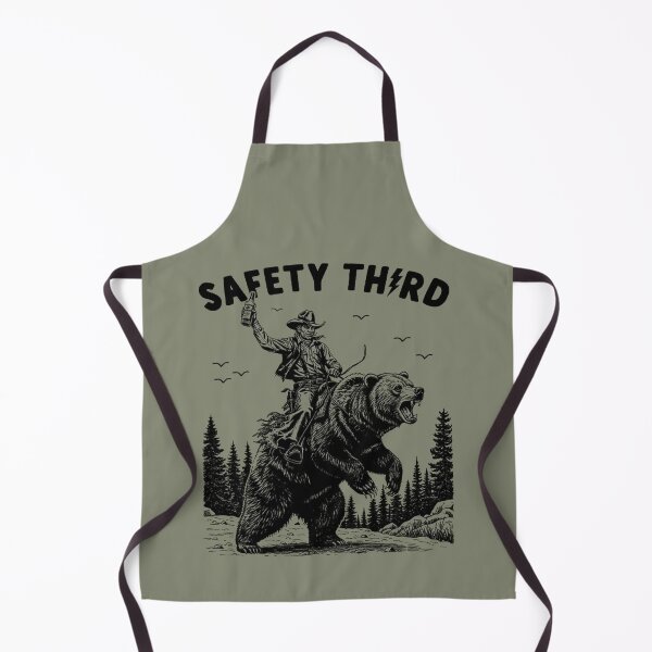 Item preview, Safety Third Cowboy Riding a Bear Funny Vintage Western art designed and sold by Gbriel3.