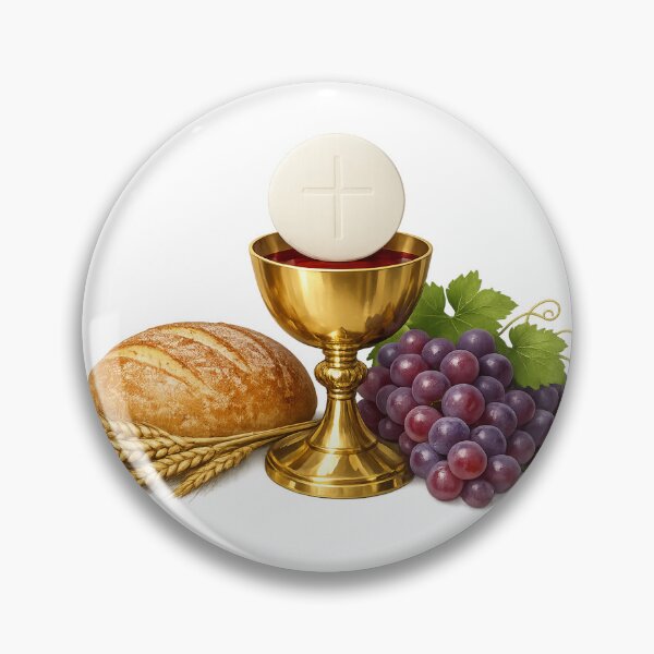 Item preview, Golden Chalice with Bread and Grapes designed and sold by HolyLandDesigns.