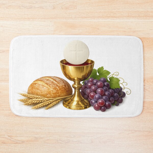 Item preview, Golden Chalice with Bread and Grapes designed and sold by HolyLandDesigns.
