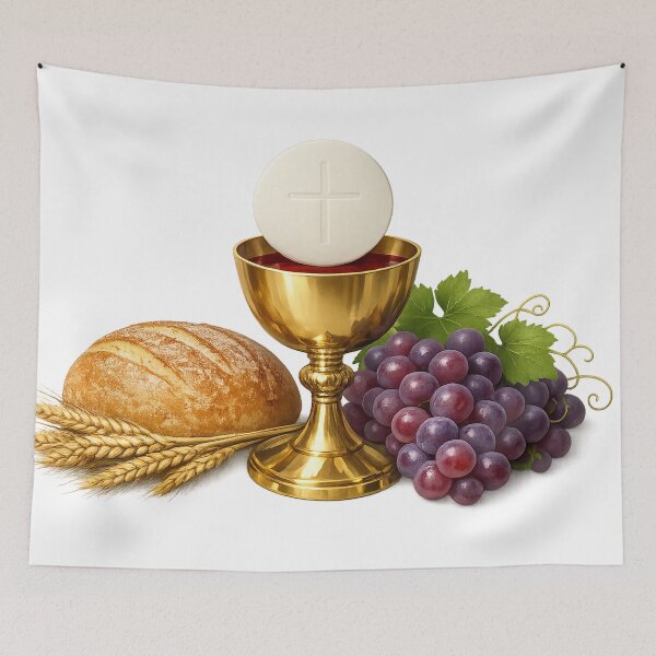 Item preview, Golden Chalice with Bread and Grapes designed and sold by HolyLandDesigns.