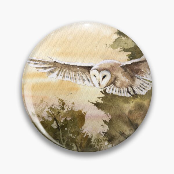 Item preview, Flying Barn Owl Wildlife Watercolor Art designed and sold by OnHeathAndMoor.