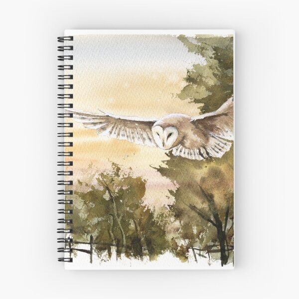 Item preview, Flying Barn Owl Wildlife Watercolor Art designed and sold by OnHeathAndMoor.