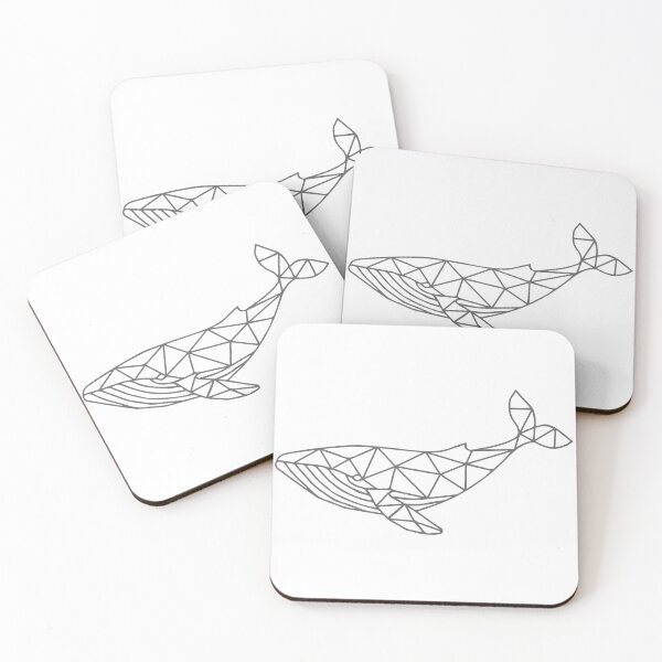 Item preview, Geometric Whale | Minimalist Ocean Wildlife Line Art designed and sold by HexVoid.