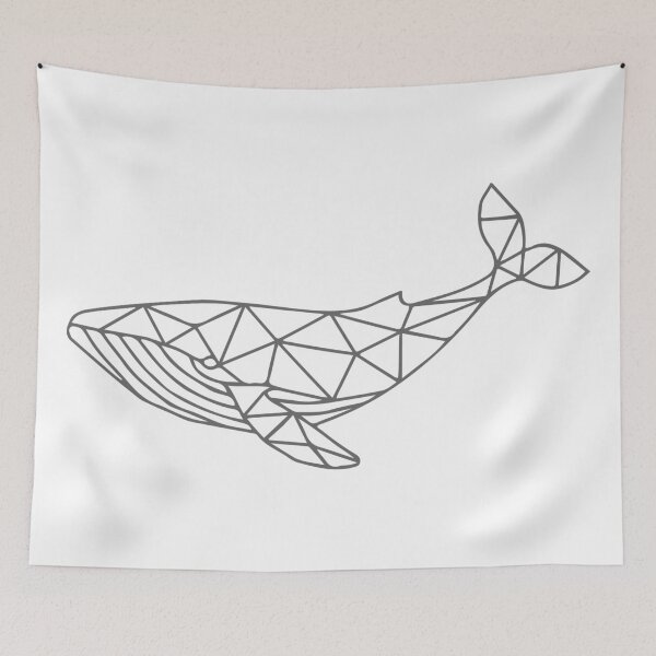 Item preview, Geometric Whale | Minimalist Ocean Wildlife Line Art designed and sold by HexVoid.