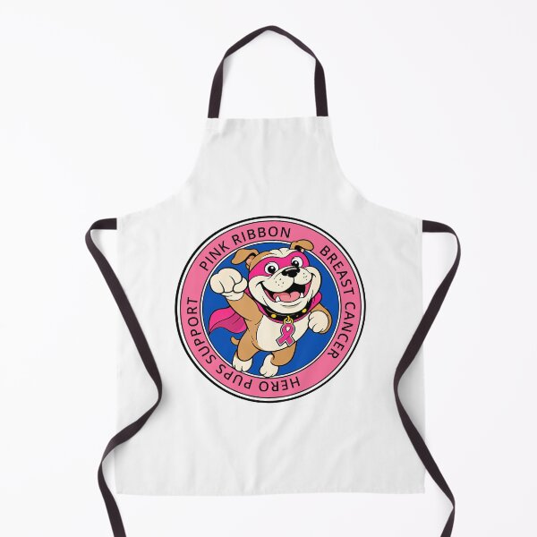 Item preview, Hero Pups Bulldog Pink Ribbon Breast Cancer Badge designed and sold by Simonartland.