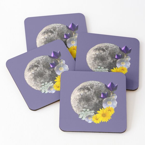 Item preview, Floral Moon, digital collage with painting and photos designed and sold by GiSilver.