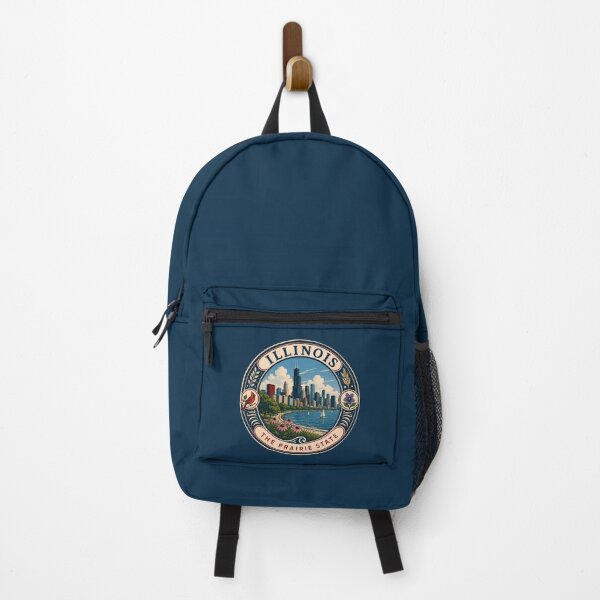 Item preview, Illinois Landscape Illustration Travel Art Badge designed and sold by KrisSidDesigns.