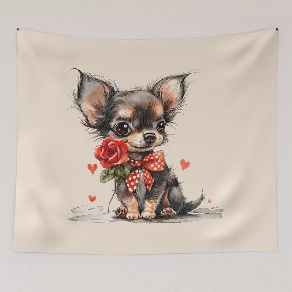 Item preview, Sweet Chihuahua with Rose designed and sold by Erika Kaisersot.