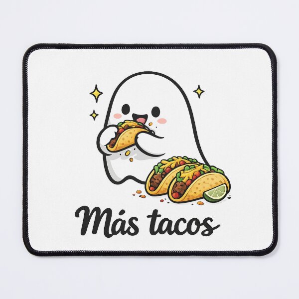 Item preview, Más Tacos Cute Ghost Eating Tacos | Funny Kawaii Mexican Food Ghost designed and sold by BlackBoneArt.